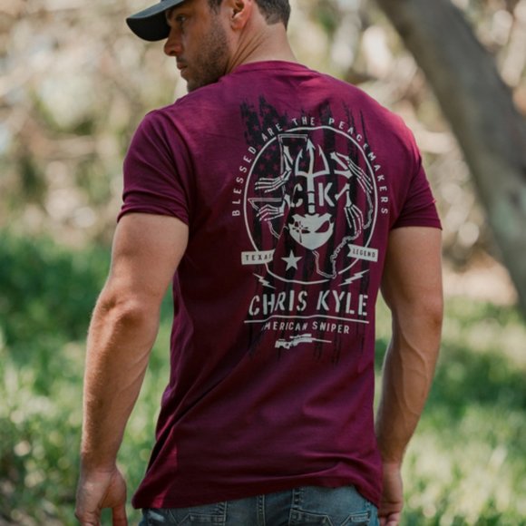 Howitzer Style Men's T-Shirt CHRIS KYLE FROG FLAG Military Grunt MFG - Picture 4 of 16